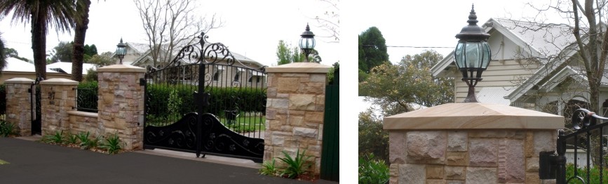 Sandstone Cottage Stone Walling with Sandstone Pier Capping